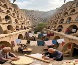 معماری خلاقانه؛ چین هم ماسوله داره/ سقف خونه طبقه پایینی کوچه طبقه بالاییه