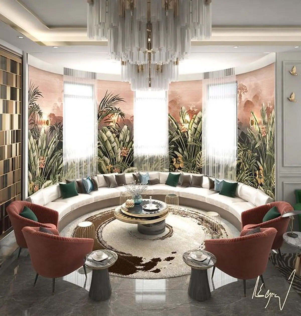 طراحی معماری منحنی با فرش گرد