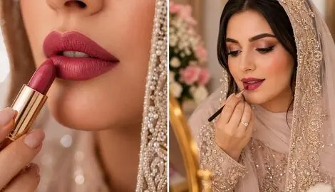 مناسب ترین رنگ رژ لب برای عروس؛ ایده های هماهنگ با رنگ کرم پودر و سایه چشم