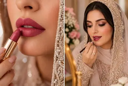 مناسب ترین رنگ رژ لب برای عروس؛ ایده های هماهنگ با رنگ کرم پودر و سایه چشم