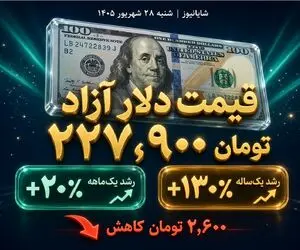 قیمت دلار امروز شنبه 28 شهریور 1405 / عقب نشینی دلار از کانال 230 تومانی