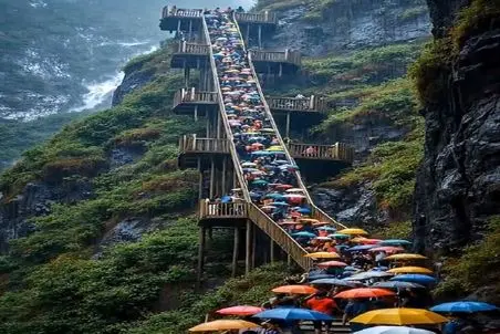 معماری طبیعت؛ آبشار فوران کرد زد پل رو با آدمای روش ترکوند