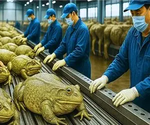 فرآوری قورباغه؛ پشت پرده مرزعه ای که از قورباغه مردابی طلا می سازد