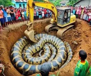 ابزارآلات غول پیکر؛ درگیری پیتون غول با اپراتور بیل مکانیکی برای حراست اکو سیستمش