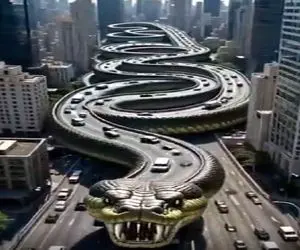 معماری خلاقانه؛ جاده ماری زدن وسط شهر ماشینا از دهنش میان بیرون