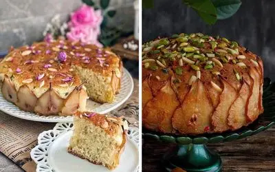 طرز تهیه کیک گلابی و بادام / با بهترین دستور یه کیک خونگی حرفه ای درست کن