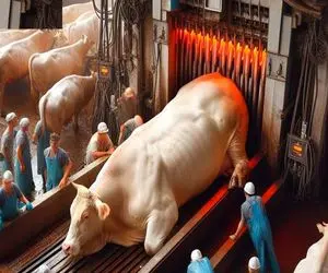 فرآوری گاو / دستگاه ذبح گاو مدرن استرالیا با استفاده از ماشین های فوق العاده پیشرفته