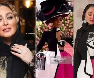 تیپ و ژست ناجور "الهام حمیدی" جلو همه؛ دو کیلو آرایشت سنگینی نمیکنه؟!