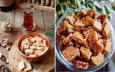طرز تهیه آبنبات شیری کنجدی / درست کردن کسمک شمالی با بهترین روش
