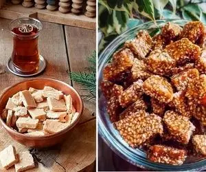 طرز تهیه آبنبات شیری کنجدی / درست کردن کسمک شمالی با بهترین روش