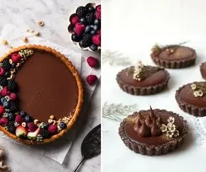 طرز تهیه تارت شکلاتی با یه کرم جذاب؛ ایشون بی نهایت خوشمزه و خوش قیافه تشریف دارن