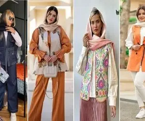 استایل های جذاب با وست برای عید 1403 / جلیقه ی سوزن دوزی با دامن پلیسه مد جدید امسال
