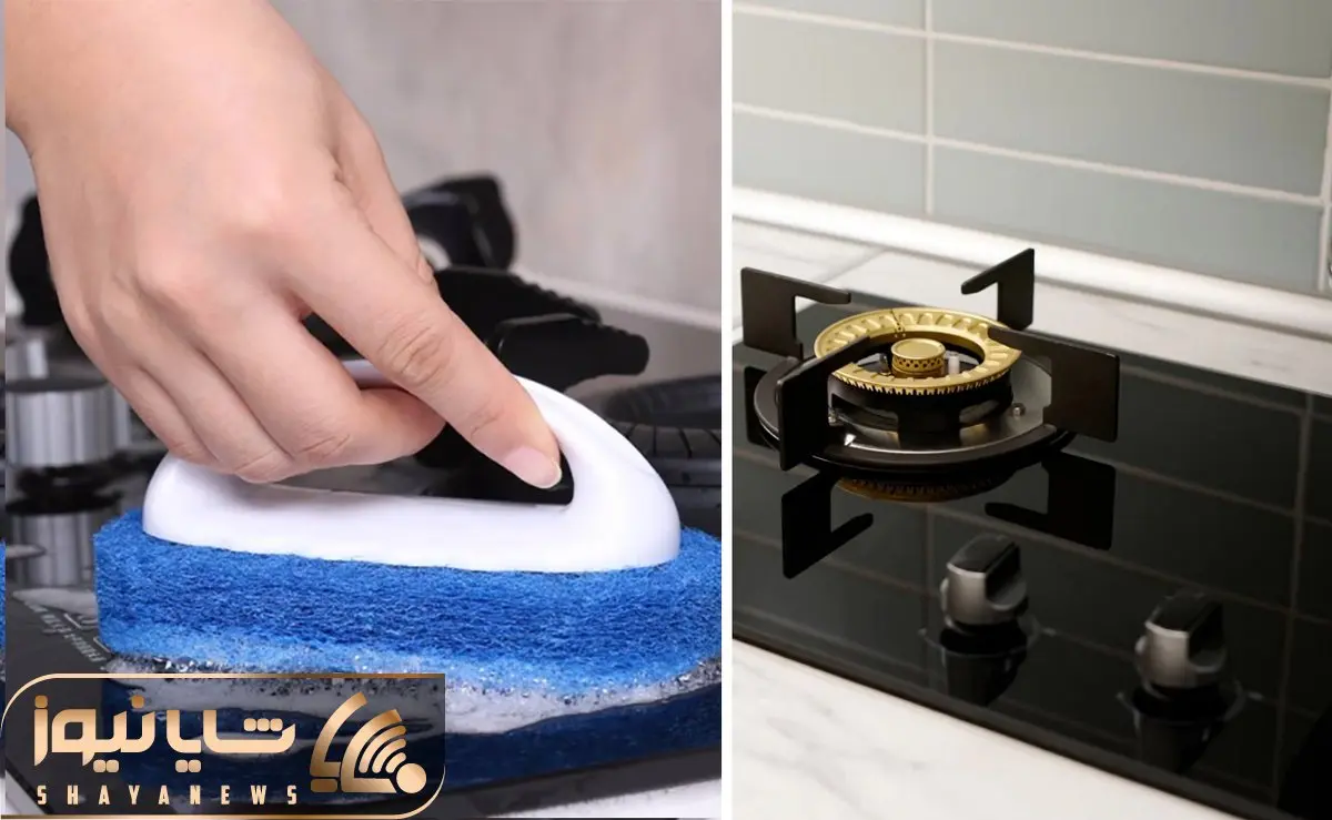 تمیز کردن صفحه گاز شیشه ای؛ با شوینده های قوی کارخونه ای نیفت به جونش