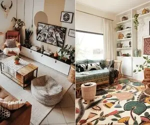 بهترین فرش برای پذیرایی کوچک / هال یه وجبه اندازه ی کف دستت با فرش این رنگی بزرگ میشه