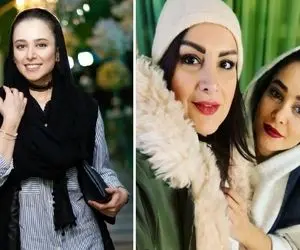 قیافه پوکر "الناز حبیبی" وقتی تو بغل رفیقش داره له مِره؛ خانوم قد لوبیا سحرآمیز بلنده!