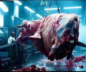 فرآوری گاو؛ گوساله که فربه و 100 تنی شد به دار میکشن ازش بهره برداری کنن