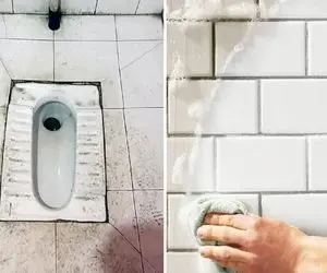 از بین بردن زردی کاشی های دستشویی و سنگ توالت/ تمیزی با موادی که صد درصد تو خونه داری