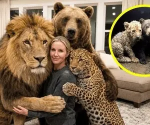 مستند حیات وحش؛ زن جوان که شیر و پلنگ و خرس از فاضلاب نجات داد و شد مامانشون 