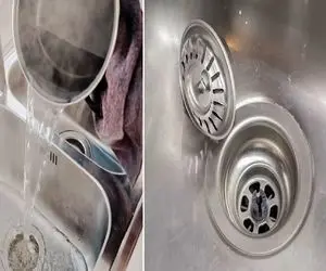 ترفند بشمار سه و سریع برای باز کردن گرفتگی لوله سینک ظرفشویی؛ فقط با این ماده خوراکی