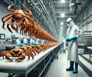 فرآوری خرچنگ؛ با تجهیزات به روز خرچنگ درشت رو ریش ریش کردن برای پخت پیتزا