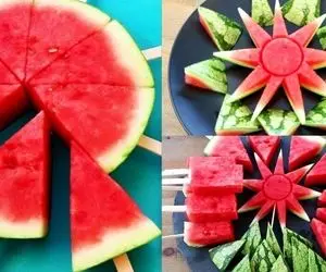 ایده های خلاقانه؛ هندوانه رو اینجوری ژیگول برش بزنی همه به مادرشوهرت میگن چه عروسی