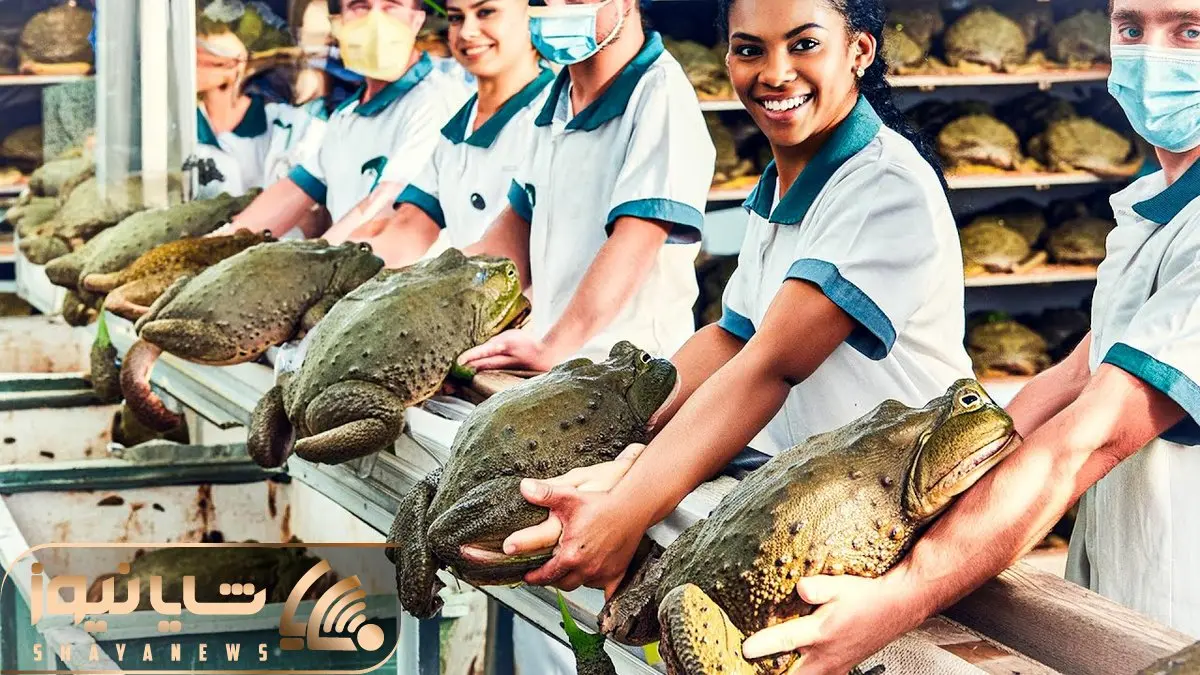 فرآوری قورباغه؛ آقاهه خیلی کله خر رفته تو لجن میون هزار تا قورباغه و تپلارو جدا میکنه