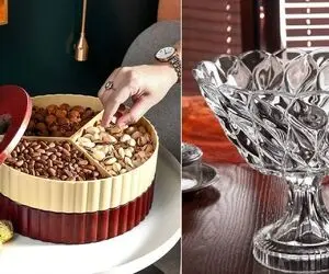 خوشگلترین مدل های ظروف آجیل خوری / مگه سالی چند بار عیده بیا ازین ظرفا بخر لاکچری