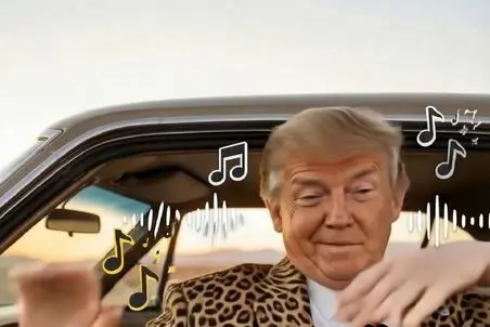 آواز شاد؛ ترامپ لباس پلنگی پوشیده با آهنگ شه له له له شله چه رقصی میکنه