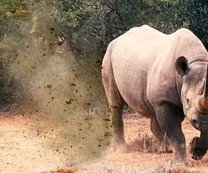  صحنه دلخراش؛ آقاهه به حریم خصوصی کرگدن غول پیکر تجاوز کرد اونم بدجور حالشو گرفت کرد!