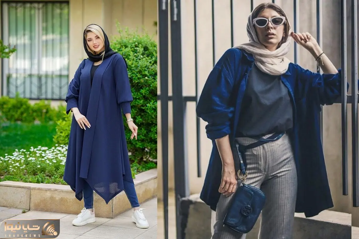 انواع استایل با مانتو سرمه ای