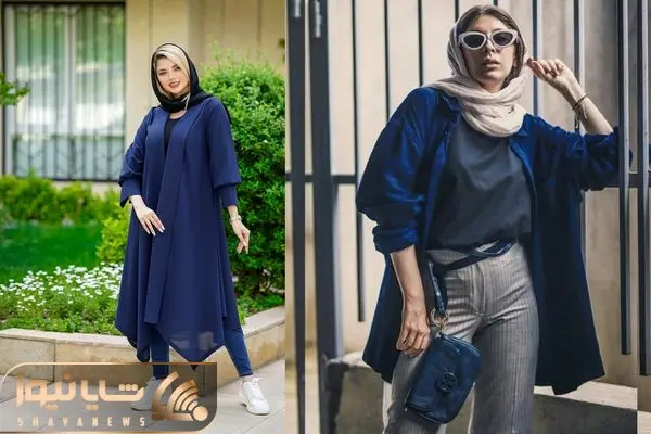 انواع استایل با مانتو سرمه ای