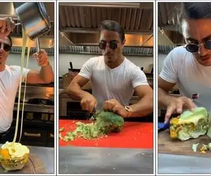 غذای اعیونی ؛ نصرت گوکچه بعد از استیک طلایی زد تو کار همبرگر سبزیجات اونم با بروکلی