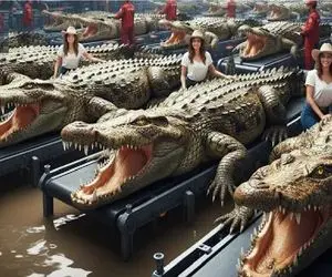 فرآوری تمساح؛ ذبح و پوست‌کنی انبوه تمساح جهت تبدیل به گران‌ترین چرم جهان