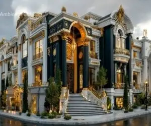 معماری خلاقانه؛ شوهر زن پولدار عرب براش عمارت ساخت هر گوشه تزئیناته طلاکوبه حتی نماش