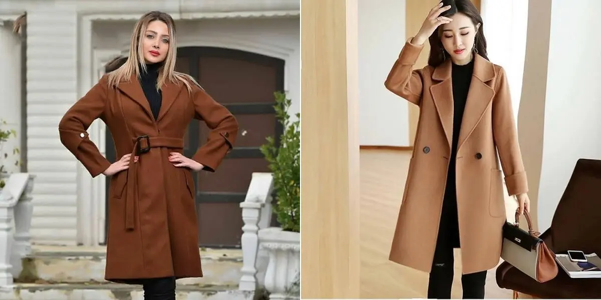 ست کردن پالتوی قهوه ای با رنگ مشکی