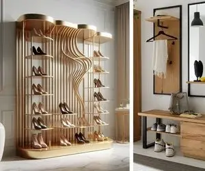 جاکفشی مدرن چوبی چند کاره / پا تو خونت بذارن از دم در سلیقه‌ات میره تو چشمشون بانو