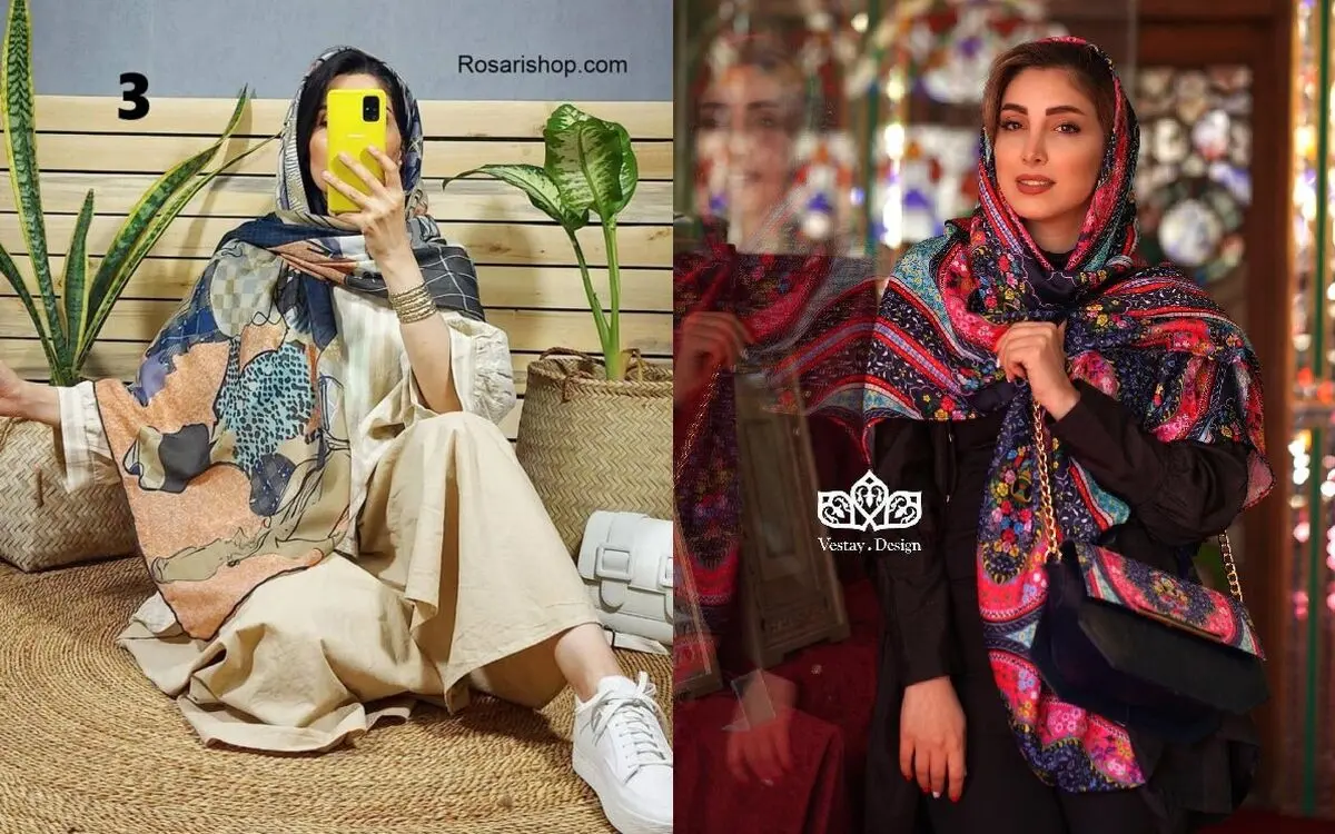 ست کردن شال و روسری طرحدار