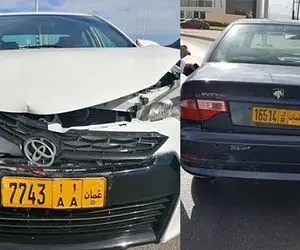 (عکس) ماجرای تصادف عجیب سمند و تویوتا در عمان!