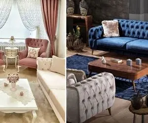 ایده های خلاقانه چیدمان مبل هفت نفره / نئوکلاسیک یا چستر فرقی نداره مهم سلیقه چینشه