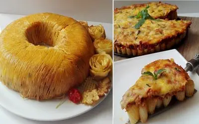 طرز تهیه کیک ماکارونی با پاستا فرمی و رشته ای / جذابترین روش برای طبخ ماکارونی