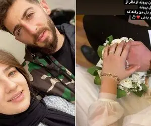 (عکس) تصویری از مهدی عبدی و همسرش شب عروسی