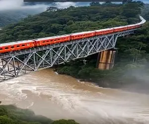 معماری طبیعت؛ قطار با مسافراش شیرجه زد تو آب