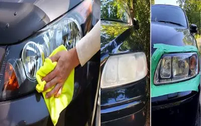 معجزه سرکه و جوش شیرین برای رفع کردی چراغ خودرو/ چراغ ماشینتان را مثل آینه براق کنید