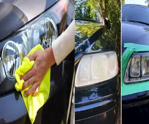 معجزه سرکه و جوش شیرین برای رفع کردی چراغ خودرو/ چراغ ماشینتان را مثل آینه براق کنید