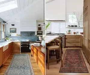 ست کردن فرش آشپزخانه با کابینت قهوه ای / چشماتو ببند این فرشا رو کنارش تصور کن محشرن