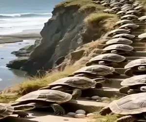 مستند حیات وحش / لاکپشت های تخم گذار صف بستن رسیدن یکیشون از سر به ته 10 روز میکشه