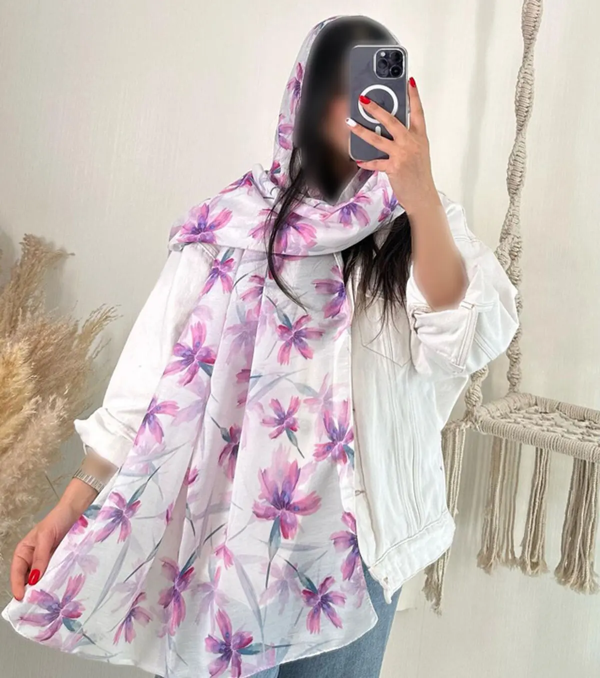 استایل با شال یاسی