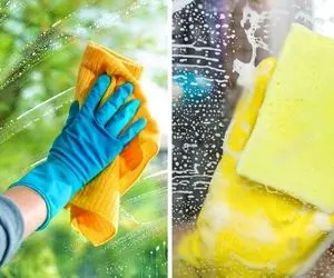 شیشه ها سیمانی و رنگی شدن نمیدونی چه کنی؟ با این ترفندا تمیز کن برق شیشت چشارو بگیره