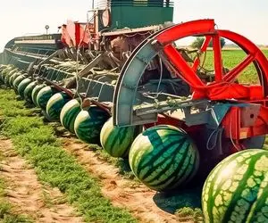 کشاورزی نوین؛ با تجهیزات نوین هندوانه کاشتن با طعم آووکادو با اره برقی نصفش کردن