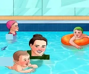 بازی فکری؛ نمیخوای مضحکه و مچل مچل بشی بگو مشکل استخر، خانومه و بچه هاش شنا میکنن چیه